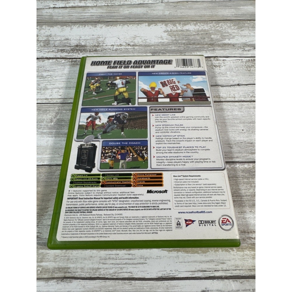 NCAA Football 2005 (Microsoft Xbox, 2004) -‎ with manual - Picture 3 of 3